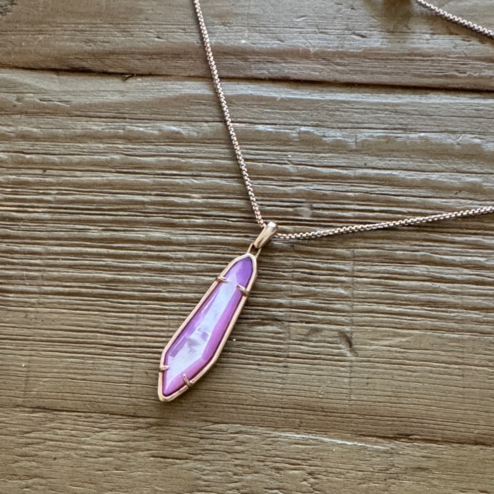 Kendra Scott Rose Gold Purple/Pink Pendant Necklace